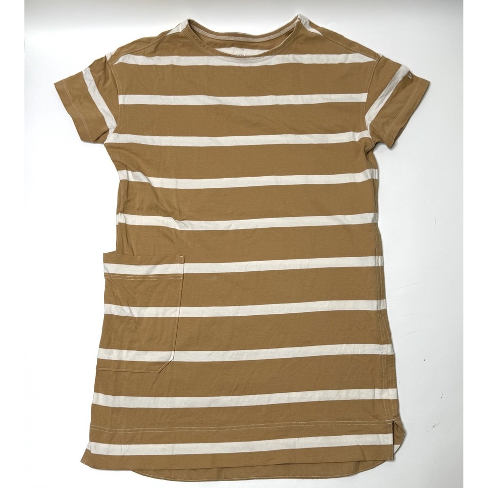 Everlane Womens Brown Striped Mariner Dress 100% Organic‎ Cotton Shift XS Pocket